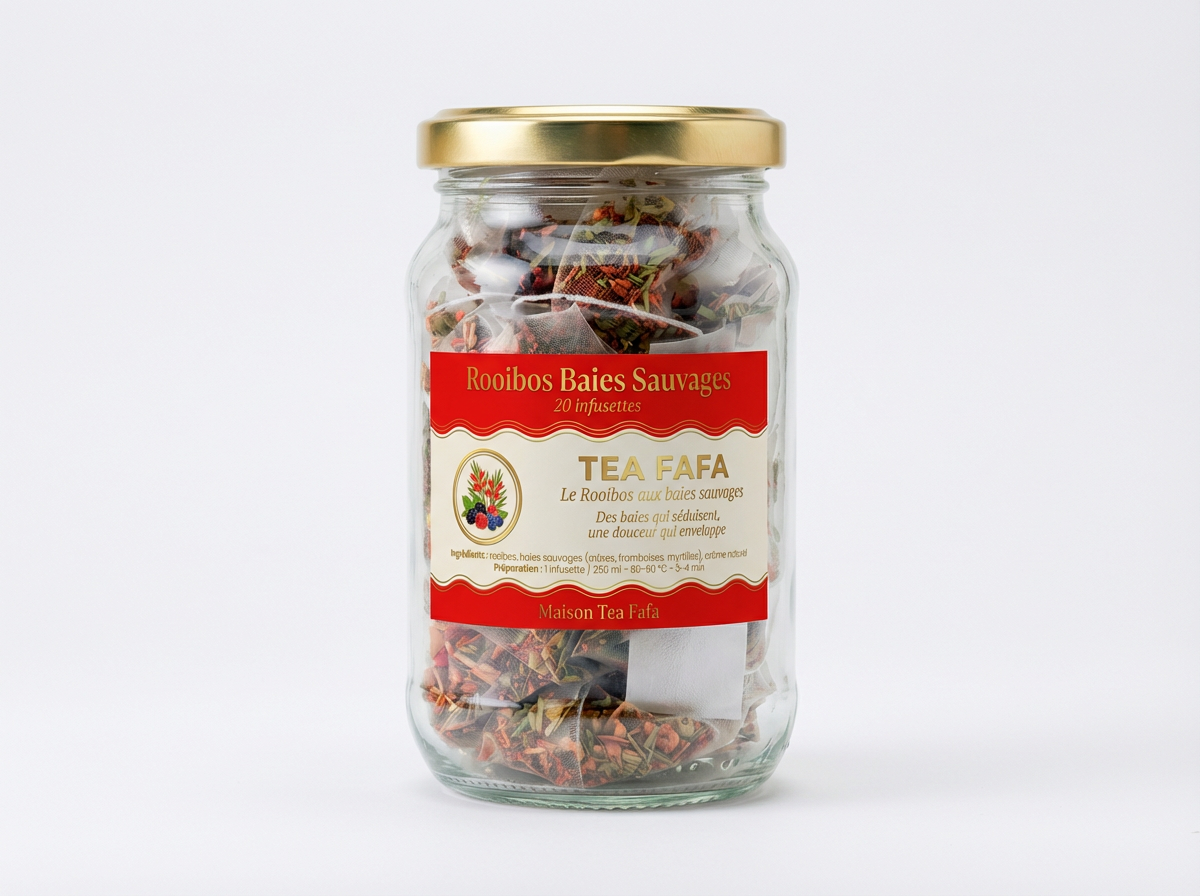 Rooibos Baies sauvages Infusettes bocal en verre