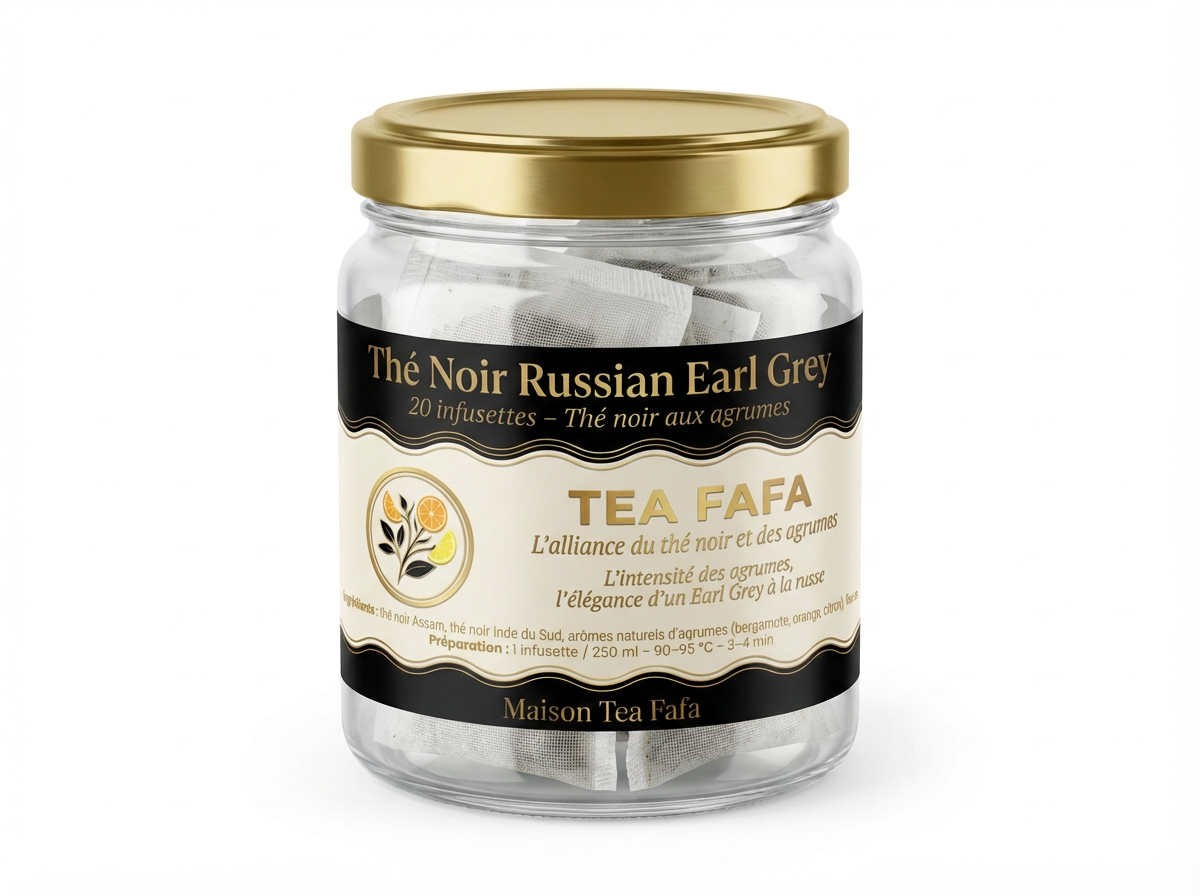 Thé noir Blue Earl Grey - bocal en verre