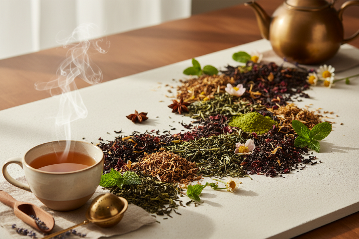 Je veux une image qui doit être sur la page d'accueil des produits pour mon entreprise thé, quelque chose qui attire au premier regard